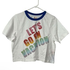 Warm Let's Go On Vacation Cotton Oversized T-
shirt(Size XS)